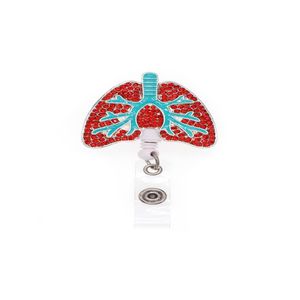 Broches broches 10pcslot infirmière infirmière support de badge rétractable redpink ruine orgue de poumons pour les patients 039S donn8060160 drop dh43i