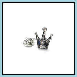 Pins broches 12 -koppig mode FL diamant kristal mini unisex kleine kroon broche bruiloft feest schoonheid tiara valentijns drop levering dhls2