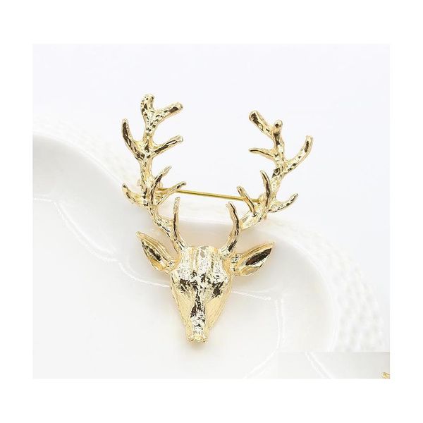 Broches Broches 1Pc Mode Golden Deer Antlers Écharpe T-shirts Épinglettes Broches Para As Mheres Bijoux Drop Delivery Bijoux Dhs7E