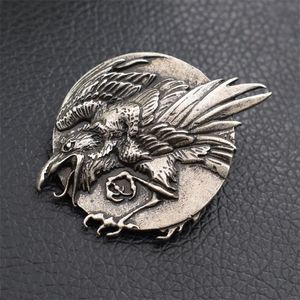 Pins, broches 1 stks Viking Raven Pin Norse Crow Broche Bird Animal Jewelry Cadeau voor vrienden