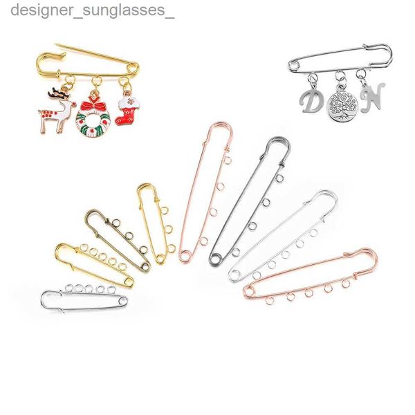 Pins Broches 5/10 pièces épingles de sûreté broche Base vierge broches 50/80/90mm broches 3/5 anneaux broche de bijoux pour la fabrication de bijoux fournitures accessoiresL231117