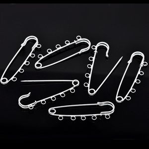 Broches Broches 50 Pcs Broches Épingles De Sûreté 5 Trous En Métal Argent Plaqué De Mode Bijoux DIY Faire Des Résultats Charmes 7 cm 230616