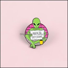 Broches Broches Alien Vert Émail Broches Pour Femmes Tasse À Café Badge Revers Vêtements Sac À Dos Bijoux Cadeaux 6115 Q2 Drop Livraison 2 Dhlzd