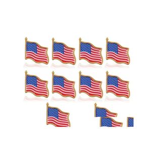 Pins Broches Drapeau Américain Épinglette États-Unis Usa Chapeau Cravate Tack Badge Pins Mini Pour Vêtements Sacs Décoration En Gros Drop Del Dhfvp