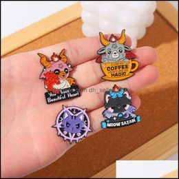 Épingles Broches Animal Satan Épingles En Émail Personnalisé Chat Chèvre Broches Insignes De Revers Citations Drôles Bijoux Cadeau Enfants Amis 6215 Q2 Drop Del Dhaiy