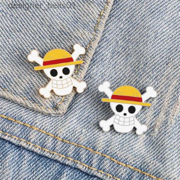 Broches Broches Anime Squelette Broche Pirate Crâne Émail Broches Cosplay Badge Sac À Dos Tissu Denim Lel Pin Bijoux Cadeau Bande Dessinée Produits ConnexesL231120