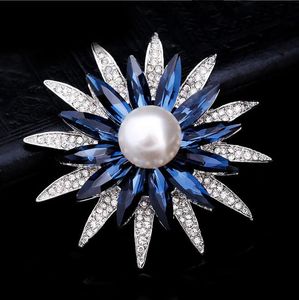  Pins broches Crystal Rhinestone Rhinestone Snowflake Flower Broche para mujeres Mujeres Elegante Pin Drop entrega