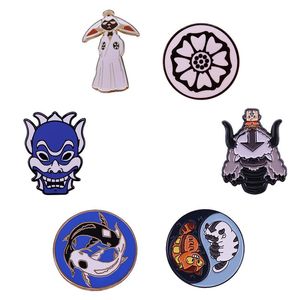 Pines, broches Avatar The Last Airbender Badge Tui y La Aang esmalte Pin Cartoon Mashup broche