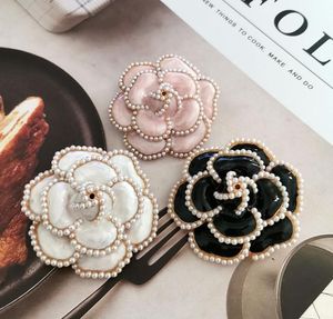 Pins Broches Grote Camellia Parel Broche Voor Vrouwen Merk Desinger Broach CN Revers Pin Kraag Clips Broches Sieraden Gift