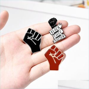 Pins broches zwarte levens materie antiracisme vuistbroches lucky pins kleding tas sieraden cadeau vriend groothandel 6157 q2 drop dhgarden dhrgo