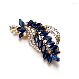 Pins broches Bouquet broche dames pin bladbroche femme crystal hanger charme feest sieraden cadeau blauw goud Seu222222