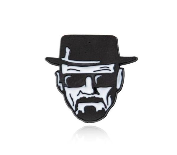 Pins broches Breaking Bad Walter White Punk Aleación de zinc Broche Pins Mochila Medalla Medalla Medalla Sombrero Insignia Insignia Hombres WO5000568