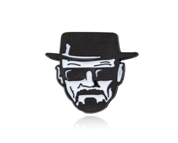 Pins broches Breaking Bad Walter White Punk Aleación de zinc Broche Pins Mochila Medalla Medalla Medalla Hat Insignia Insignia Men WO8278697