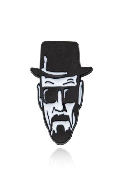 Pins broches Breaking Bad Walter White Punk Aleación de zinc Broche Pins Mochila Medalla Medalla Medalla Sombrero Insignia Insignia Hombres WO5239622