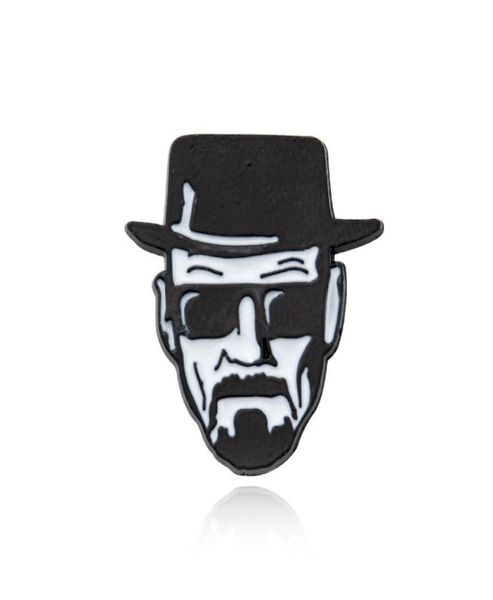 Pins broches Breaking Bad Walter White Punk Aleación de zinc Brooch Pins Mochila Medalla Medalla Medalla Hat Insignia Insignia Hombres WO1151497