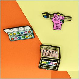 Pins Broches Borstel Verf Pen Leuke Kleine Grappige Emaille Broches Pins Voor Vrouwen Meisje Mannen Kerstcadeau Demin Shirt Decor broche Pin Me Dhhpf