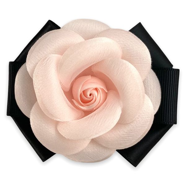 Alfileres Broches Flor de tela de camelia Lazo negro Pinza para el cabello y broche Accesorios Regalos para mujeres Banquete de boda Gota Deli Amajewelry Amxof