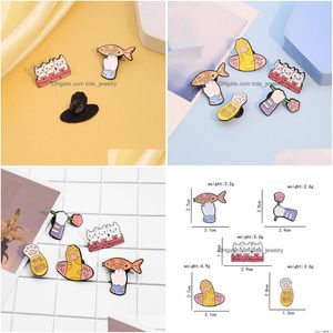 Pinnen broches cartoon dierenbroches 5 st. Set gelukkige kat poot poot email sjaal bisle badges bloem vis letter legering pin vrouwen sieraden dhxv7