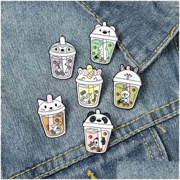 Broches, broches Broche de dessin animé CUB Bubble Tea Modeling Broches Belle Originalité Laque Badge Accessoires 2Zb Y2 Drop Livraison Juif Dhqyb