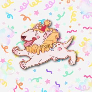 Alfileres Broches Dibujos animados Lindo Circo Edgar el Payaso Bull Terrier Esmalte Pin Insignia Broche Mochila Collar Pin Fiesta Joyería Decorar DIY Broche HKD230807