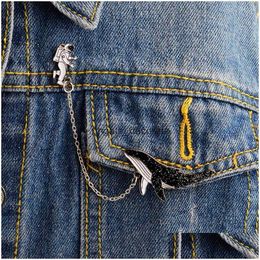 Pinnen broches cartoon pinnen astronaut en walvissen denim jas jas dop rugzak pin buckle shirt badge diercadeau voor vriend drop d dhs6c