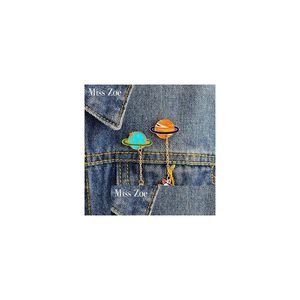 Broches Broches Dessin Animé Planète Astronaute Voile Lapin Broche En Métal Broches Chaîne Bouton Broche Denim Veste Badge Cadeau Bijoux Drop Delive Dhlmf