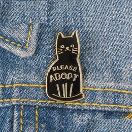 Pins Broches Kat Emaille Pin Adopteer Zwart Dier Broche Leuke Cartoon Huisdier Revers Badge Denim Sieraden Fascinerend Kitten Drop Del