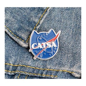 Broches broches club club en émail épingle chat planet moon cafe patw insigne chaton chaton pins jeans jeans sac de chemise mignon bijoux animal cadeau dhxh9