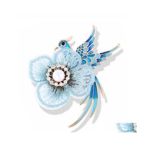 Broches Broches Style Chinois Brodé À La Main Phoenix Oiseau Fleur Broche Femmes Bijoux De Luxe Vintage Pin Écharpe Robe Accessoires Dr Otqst