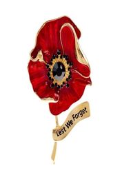 Broches broches Cindy Xiang Eanmel Red Poppies Brooch Quot de peur que nous avons oublié la broche 2 couleurs disponible bijoux de fleurs se souvenir du jour 6644627