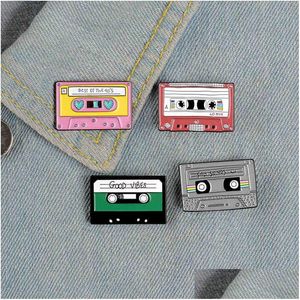 Alfileres Broches Clásico Videotape Esmalte Pin Para Mujeres Grabar Recuerdos Insignia Suave Vintage Maiden Solapa Ropa Bolsa Joyería 90S Gif Dh1Gt