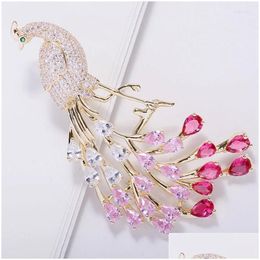 Broches broches colorf cristal phénix paon pour femmes luxe zircon broche de décoration épingle