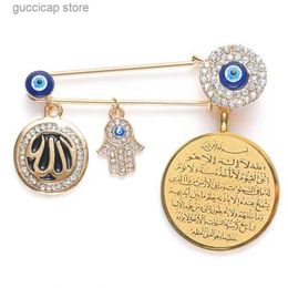 Broches créatives islamique Allah coran mauvais œil pendentif broche hommes femmes bébé décontracté fête bijoux cadeau Y240329