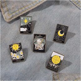 Pins Broches Creatieve Trendy Cartoon Black Snake Tarot Oil Drop Revers Broche Badge Pin Denim Tas Gift Mannen Vrouwen Mode sieraden De Dhydn