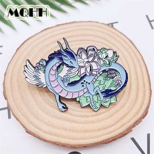 Broches Broches Créativité Personnalité Animal Dragon Épingles En Émail Voyager Fleurs Nuages Alliage Broche Badge Punk Accessoires Femme Bijoux Z0421