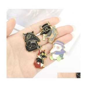 Broches Broches Crow Émail Pin Pour Femmes Mode Robe Manteau Chemise Demin Métal Drôle Broche Pins Badges Promotion Cadeau 2021 Conception 13 Dhy97