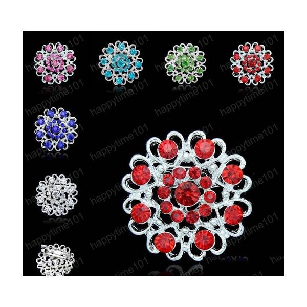 Broches Broches Cristal Fleurs Amour Broches Broches Diamant Designer Boutonnière Bâton Cor Mariage Broche Bijoux Drop Delivery Dh9Ls