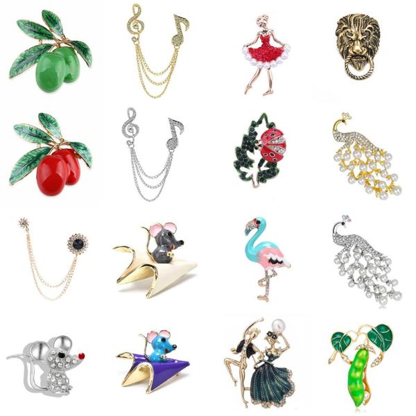 Broches, Broches Cristal Shinning Broche Olives Souris Pois Strass Ballerine Danse Fille Pin Bijoux Décoration Broches Mode