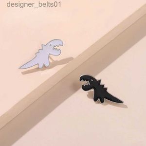 Pins Broches Aangepaste Cartoon Dier Zwart Wit Dinosaurus Emaille Pin Badge Broche Lel Kleding Hoed Tas Sieraden Kinderen Geschenken voor vriend GroothandelL231120