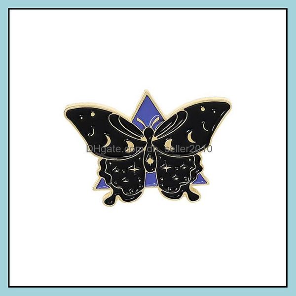 Broches Broches Personnalisées Papillon Bk Épingles En Émail Ciel Étoilé Lune Créativité Bijoux Broches Dures Femmes Broche 1165 D3 Drop Delivery Dhhra