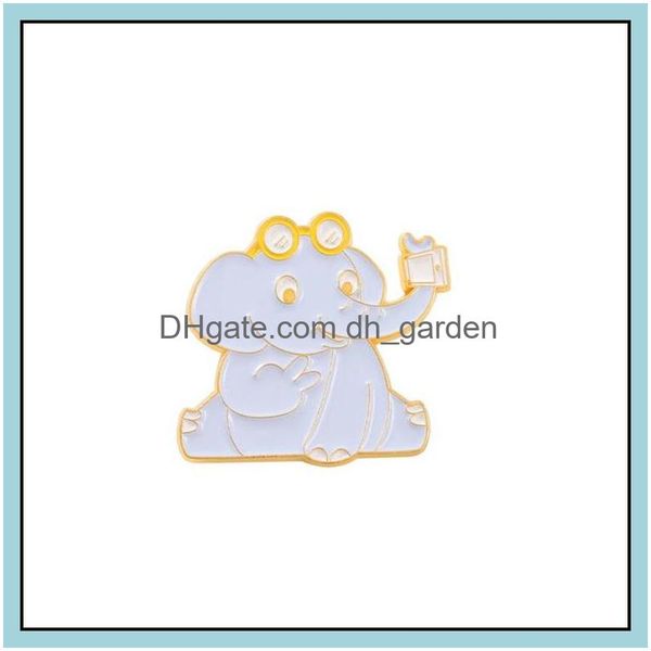 Épingles Broches Personnalisé Éléphant Girafe Émail Armé Revers Broche Drôle Femmes Bijoux De Luxe Genshin Mignon Dessin Animé Badges Dhgarden Dhop9