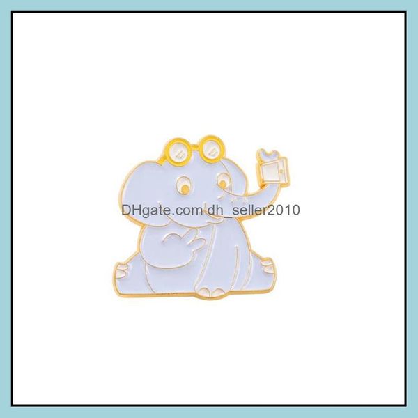 Épingles Broches Personnalisé Éléphant Girafe Émail Armé Revers Broche Drôle Femmes Bijoux De Luxe Mignon Dessin Animé Badges Bk Collier Broche Dr Dh8Bb