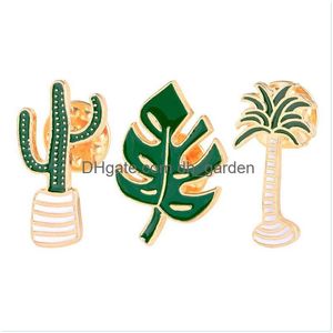 Pins broches op maat gemaakte email pin creatieve bosbladeren plantenbloemen charmes vrouwen man mode sieraden 1155 d3 drop deliv dhgarden dhxyk