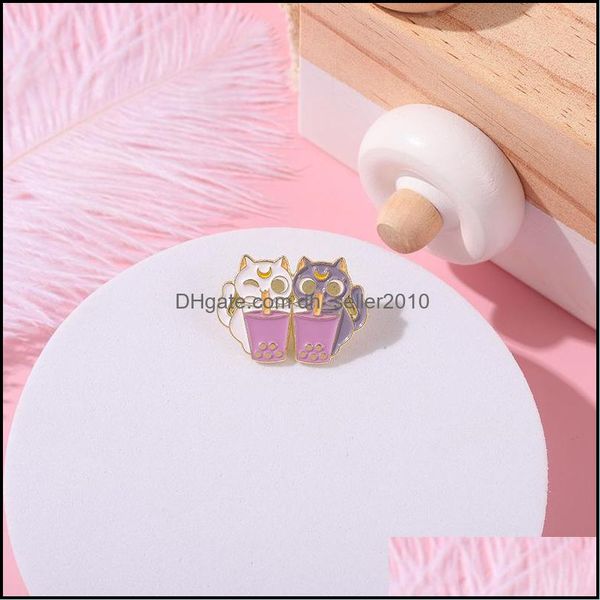 Pins Broches Mignon Dessin Animé Couple Chat Broches Pin Femmes Mode Robe Manteau Chemise Drôle Badges Sac À Dos Cadeau Bijoux 6133 Q2 Drop De Dhup8