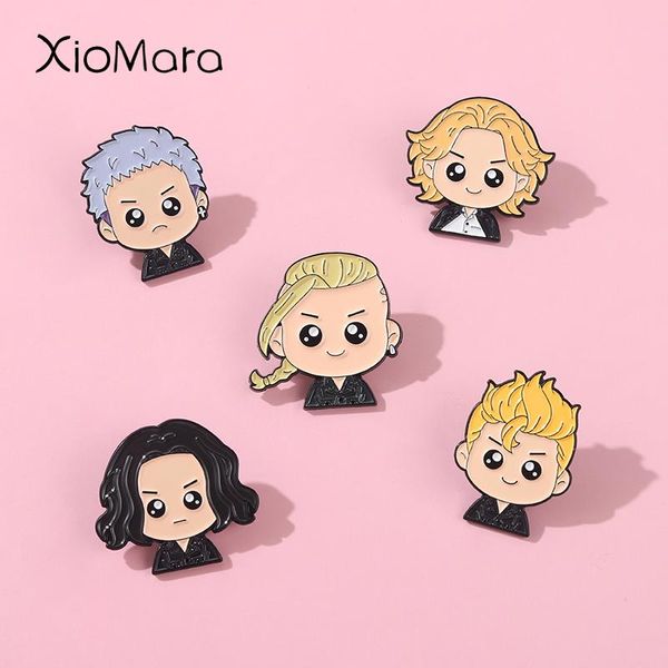 Épingles, broches dessin animé mignon Portrait émail broche personnalisé Anime multicolore coiffure tête revers bijoux insigne cadeaux pour unisexes en gros