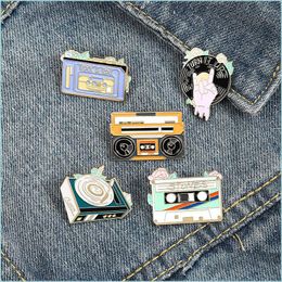 Pinnen broches schattige cd tape emailbroches pin voor vrouwen meisje mode sieraden accessoires metaal vintage pins badge groothandel cadeau c dhyza