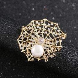 Alfileres Broches Lindo Color Oro Rhinestone Araña Broche Moda Vintage Elegante Insecto Para Mujeres Hombres Vestido Accesorios Regalos Kirk22