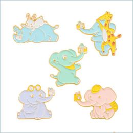 Pins broches schattige kawaii olifantenbroches pin voor vrouwen mode jurk jas shirt demin metal grappige broche pins badges backpack gi dh7f9