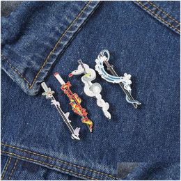 Pins Broches Demon Emaille Pins Aangepaste Anime Mes Broches Revers Badges Cartoon Sieraden Cadeau Voor Fans Vrienden 15 Kleuren Collectie Dh91S