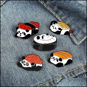 Pins Broches Accesorios de mezclilla de mezclilla de sushi Originalidad Interés Pin Sistema solar Aleación Adornos de panda 1 4ZB Y2 Drop entrega 2021 DHIO4